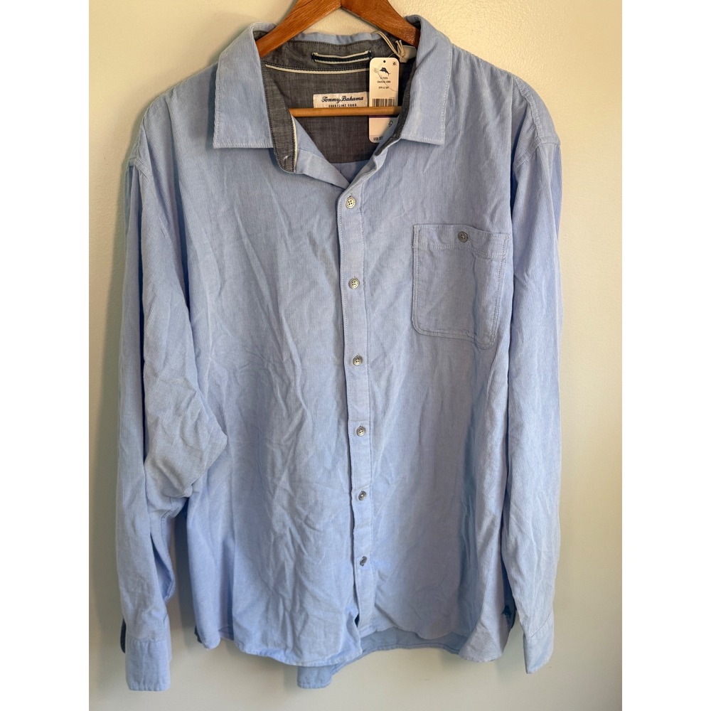 Tommy Bahama Coastline Cord Men XXL Light Sky Blue Corduroy Long Sleeve New